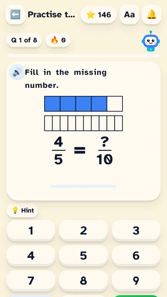 Year 4: equivalent fractions with bars