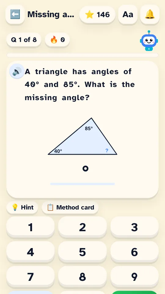 Year 6: missing angles in a triangle
