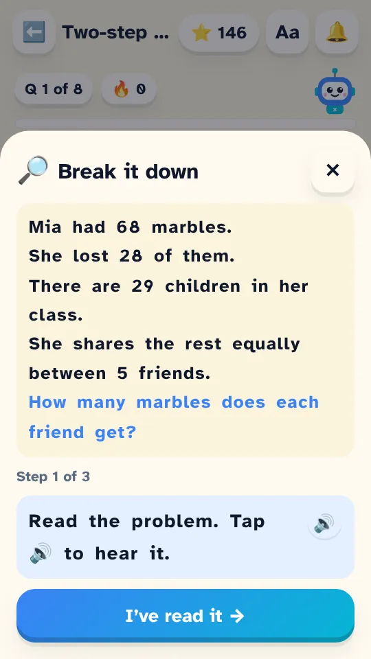 Year 6: Break it down, step 1